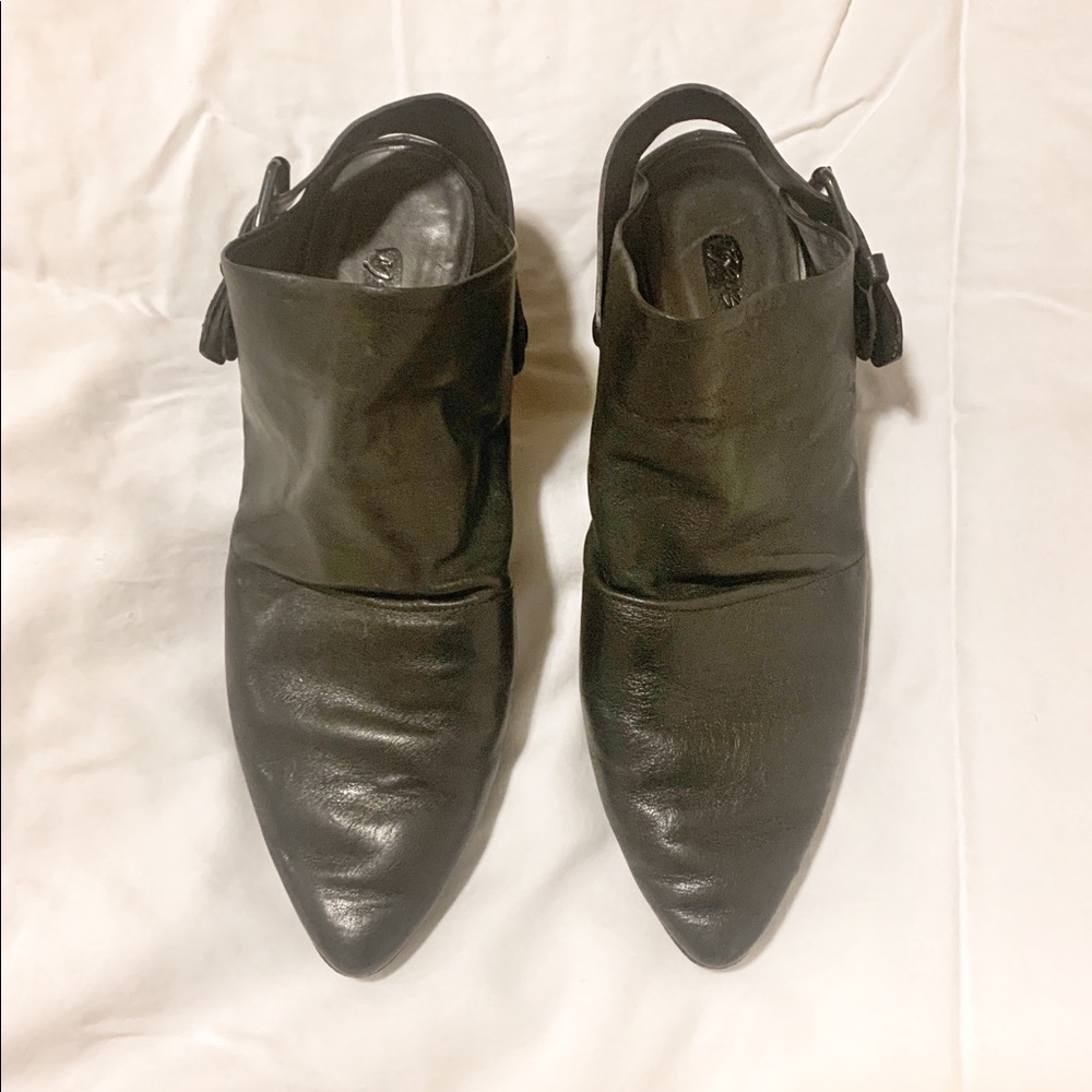 Marsell Italian Luxury Leather Pointed Toe Mules with Strap